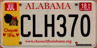 Alabama Choose Life specialty plate