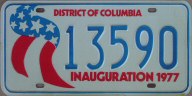 1977 D.C. presidential inaugural special event plate