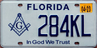Florida Freemasonry specialty plate