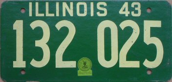 Illinois passenger car license plate