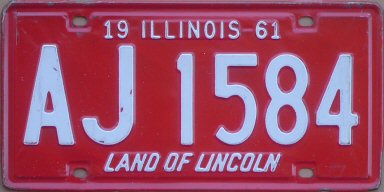 Illinois passenger car license plate