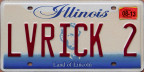 2013 Illinois personalized "LVRICK 2"