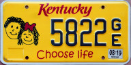 2019 Kentucky Choose Life specialty plate