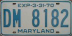 1970 Maryland passenger car plate