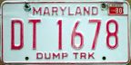 1980 Maryland dump truck plate