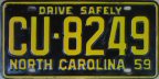 NC passenger car plate