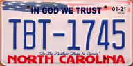 2021 North Carolina In God We Trust optional