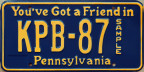 1987 "Keep Pennsylvania Beautiful" souvenir plate