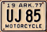 1977 U.S. motorcycle license plate